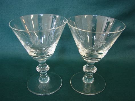 Crystal stemware was manufactured for hundreds of years by a large number of manufacturers in a great many patterns, all of which make it difficult to identify. 1940s Barware, Floral, Etched, Crystal Stemware, Cordial ...