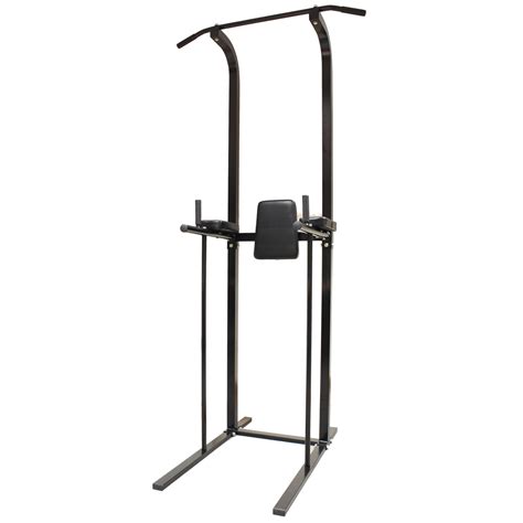 Black Home Gym Power Tower Dip Station Pullchin Up Bar Kneeleg Raise