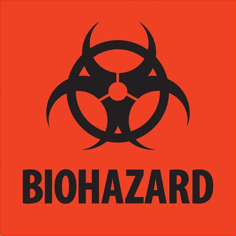 2 X 2 Biohazard Fluorescent Red Labels 500roll