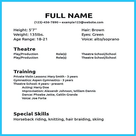For each qualification, include you can use our free templates to make the resume writing process easier. Impressive Actor Resume Sample to Make