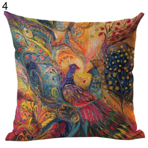 Koupit Talos Peacock Linen Throw Pillow Case Cushion Cover Sofa Bed Car