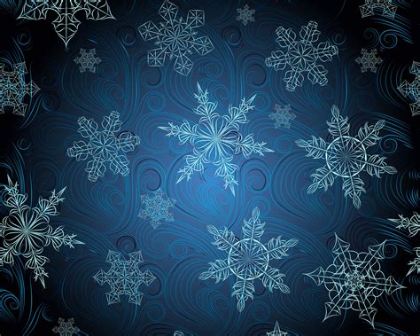Wallpaper Snowflakes Abstraction Blue Background Hd Widescreen