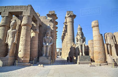 Court Of Ramses Ii Luxor Temple Luxor Egypt Stock Photo Dissolve