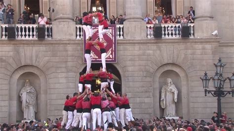 Catalan Castell Human Towers In Barcelona Catalonia Spain Youtube