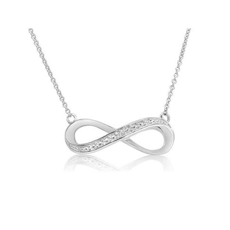 Amanda Rose Diamond Infinity Necklace In 925 Sterling Silver 18