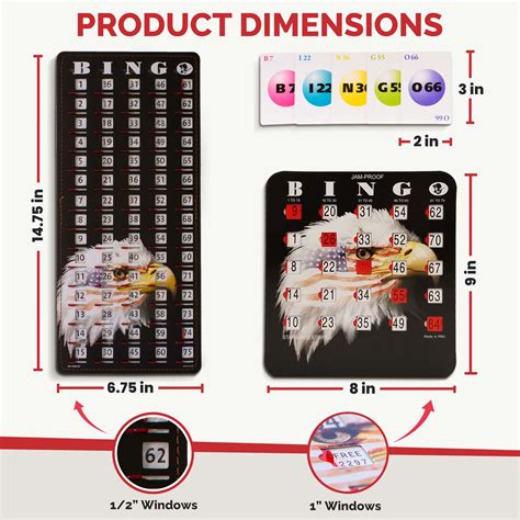 Mr Chips Jam Proof Bingo Cards With Sliding Windows 50 Reusable