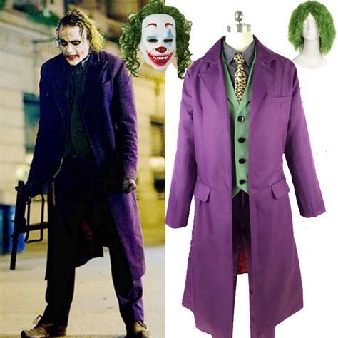 Heißer Die Dark Knight Joker Cosplay Kostüm Film Joker Heath Ledger Cosplay Anzug Lila Jacke