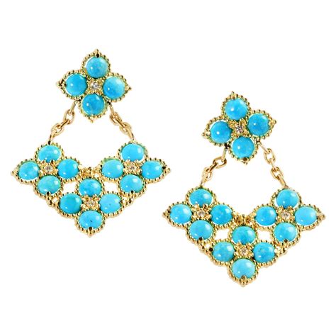 Stambolian Sleeping Beauty Turquoise Gold Drop Earrings For Sale At 1stDibs