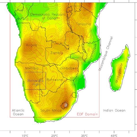 The Southern African Topography In Metres Above Sea Level As Used In