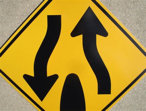 Dmv virginia traffic sign test: Divided Highway Ends Signs