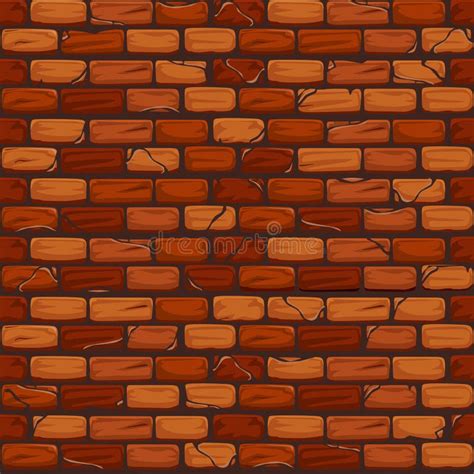 Cartoon Brown Wall Brick Seamless Pattern Background Stock