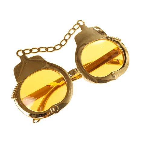 New Hot Sale Handcuffs Party Glasses Fancy Dress Costume Novelty Glasses Sunglasses Gold Wedding