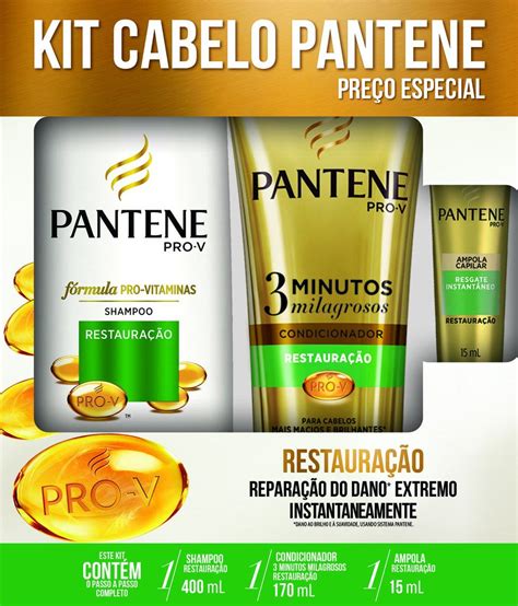 Kit Pantene Shampoo Restauração 400ml Condicionador 3 Minutos