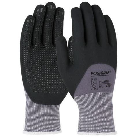 Seamless Knit Nylon Glove With Nitrile Coated Foam Grip On Palm