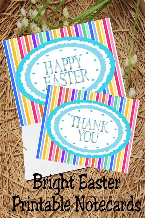 Printable Bright Easter Thank You Cards Diy Party Mom