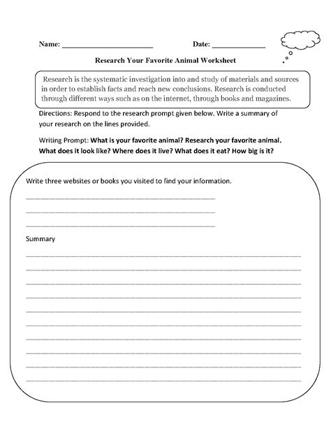 Research Worksheets