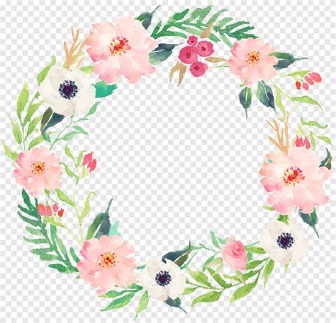 Drawing Circular Wreath Round Flower Png Pngegg
