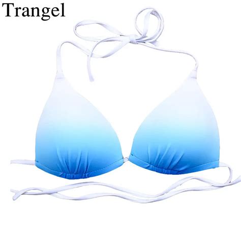 trangel two piece separates sexy bikini 2018 beach wear halter tops swimwear bra bathing suit