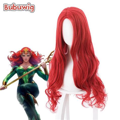 Bubuwig Synthetic Hair Aquaman Mera Cosplay Wigs Women Halloween Wave