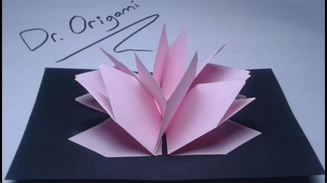 Diy Very Easy Kirigami Pop Up Card Lotus Flower Youtube
