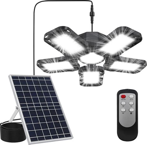 Letskepon Solar Powered Shed Light Solar Pendant Light With Remote