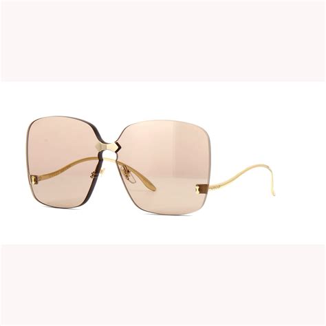 Gucci Rimless Gg0352s 002 Gold Metal Square Sunglasses