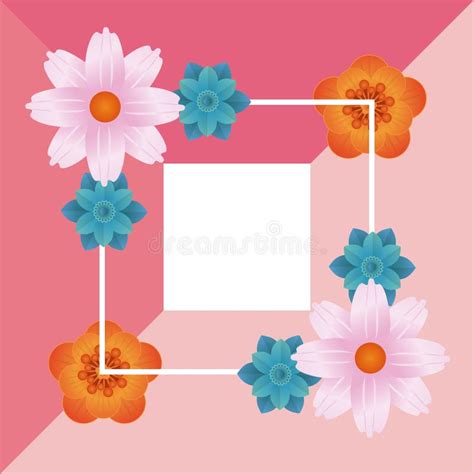 Floral Frame Blank Card Stock Vector Illustration Of Card 145457591