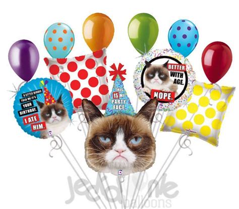 Grumpy Cat Happy Birthday Balloon Bouquet Grumpy Cat Birthday Cat