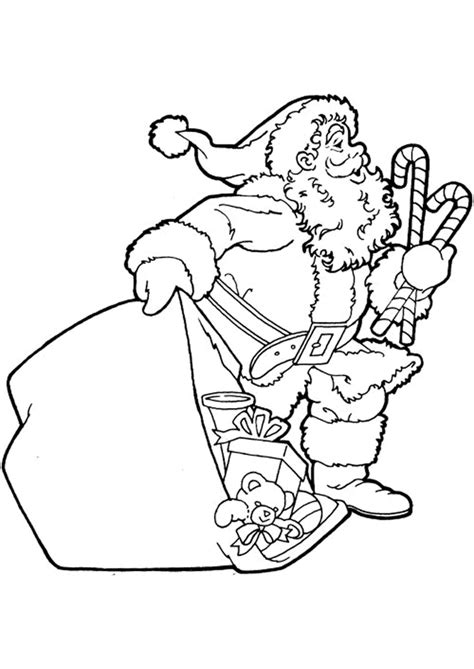 Coloriage du père noël avec ses cadeaux