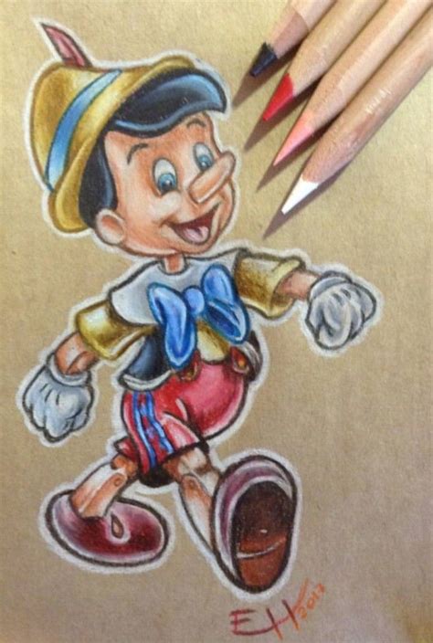 Pinocchio Drawing Fantasy Disney Art With Colorpencils Disney