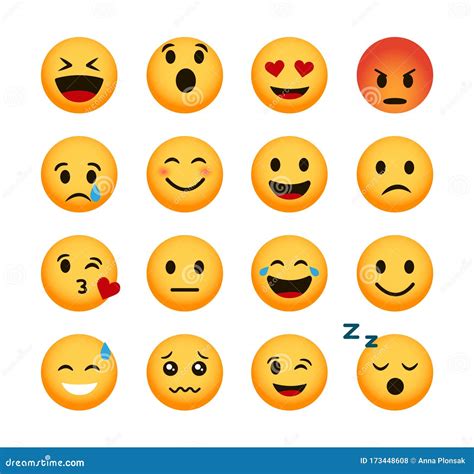 Emoticon Icons Set Emoji Vector Smileys 3d Stock Illustration