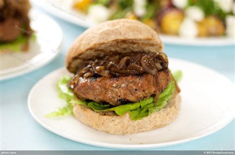 Beef Burgers With Caramelized Onions Recipe