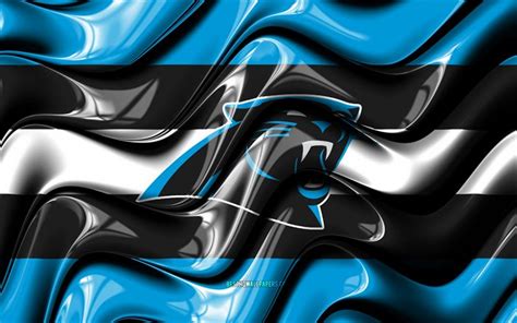 Download Wallpapers Carolina Panthers Flag 4k Blue And Black 3d Waves