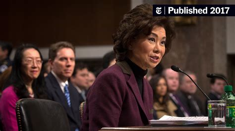 Elaine Chao Gets Cozy Reception At Confirmation Hearing The New York Times