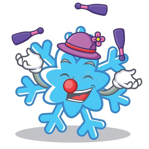 Juggling Snowflake Character Cartoon Style Stock Vector Illustration