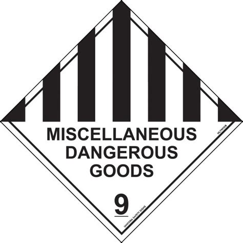 Hazchem Labels Miscellaneous Dangerous Goods 9 Hazchem Signs USS