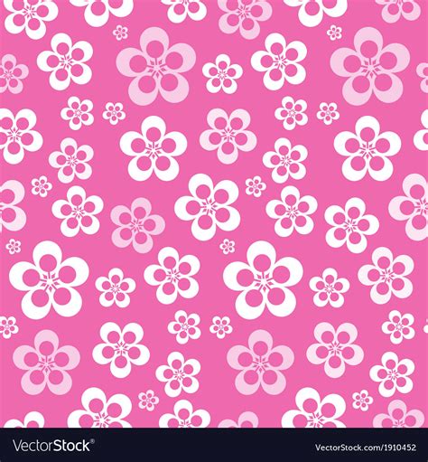 Abstract Retro Seamless Pink Flower Pattern Vector Image