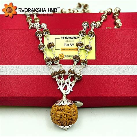 6 Mukhi Rudraksha In Pure Silver Mala 108 Beads