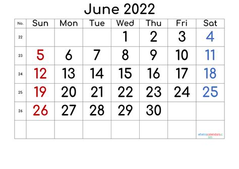 June 2022 Printable Calendar Free Printable Calendar Com