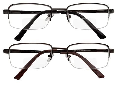 Yogo Vision Bifocal Reading Glasses 2 Pack Metal Full Rim Readers Glasses 4 Ebay