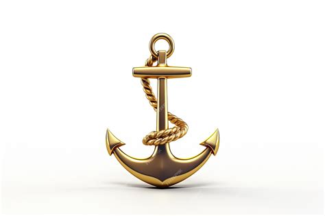 Premium Ai Image Isolated White Background With A Golden Anchor