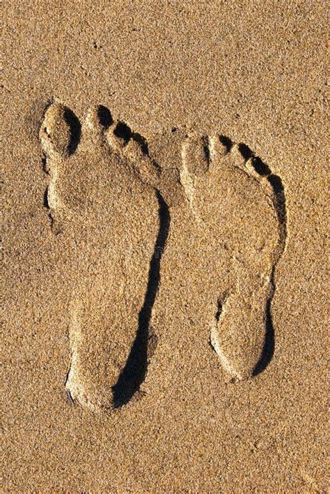 One Pair Footprints Wet Sand Beach Stock Photos Free And Royalty Free