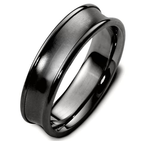 This 7mm black titanium wedding band features a satin finish and polished beveled edges with a sterling silver bead edge. B93178TI Black Titanium Classic Wedding Band