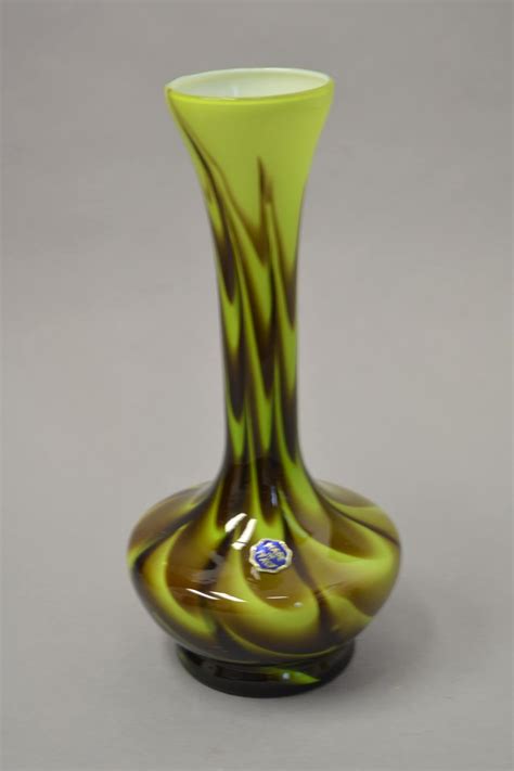 Vb Opaline Florence Carlo Moretti Glass Vase Italian Empoli Etsy