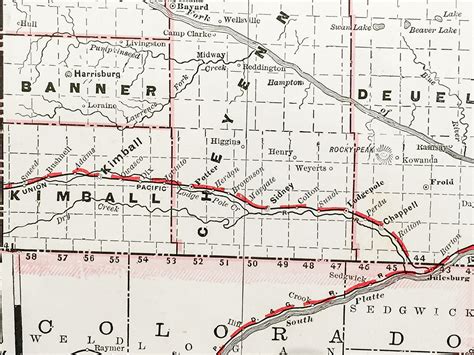 Nebraska State Railroad Map 1897 Scrimshaw Gallery