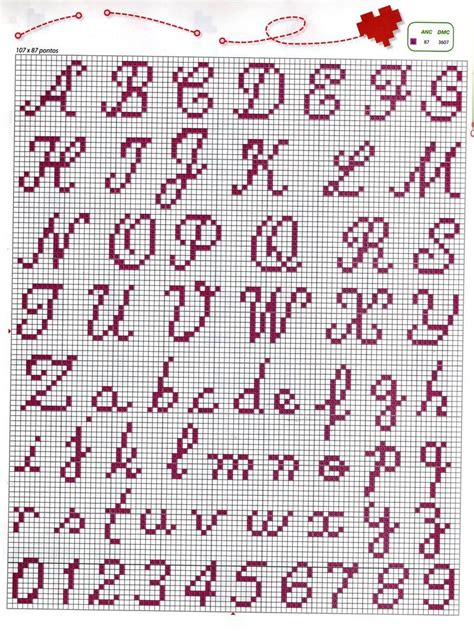 Veja as imagens que selecionamos e aprenda a fazer. Alfabeto em Ponto Cruz: Gráfico | BAÚ DAS DICAS