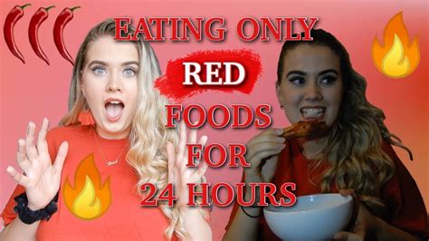 I Only Ate Red Food For 24 Hours Challenge Youtube