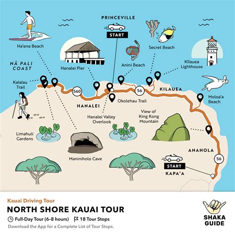 Shaka Guide S North Shore Kauai Driving Tour Itinerary Self Guided Audio Tours