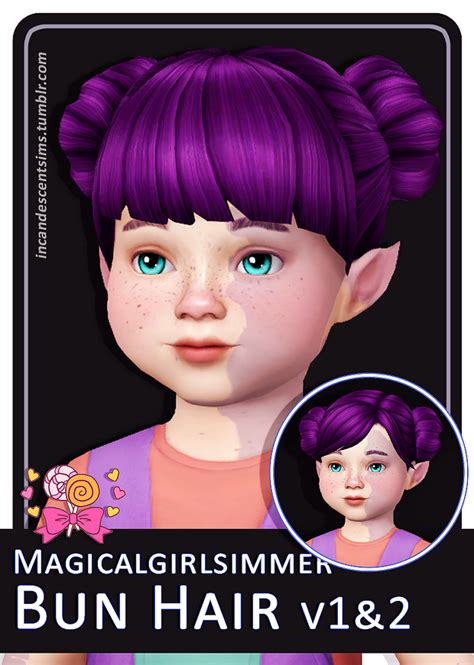 Candy Shoppe Recolours Magicalgirlsimmers Toddler Bun Hairs