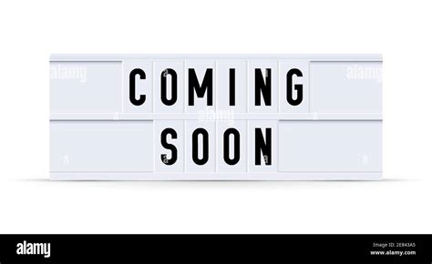 Coming Soon Text Displayed On A Vintage Letter Board Light Box Vector